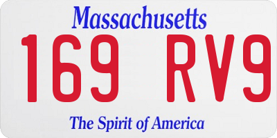 MA license plate 169RV9