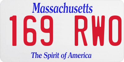 MA license plate 169RW0