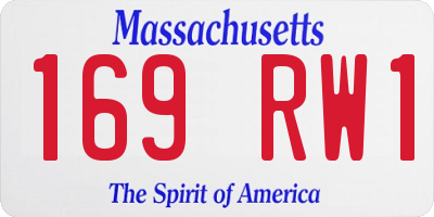 MA license plate 169RW1