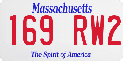 MA license plate 169RW2