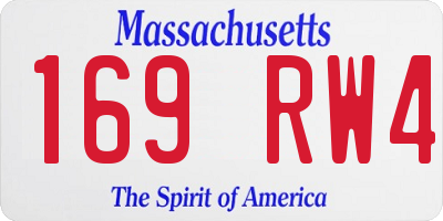 MA license plate 169RW4