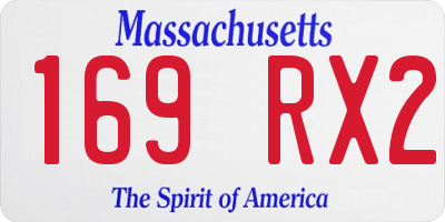 MA license plate 169RX2