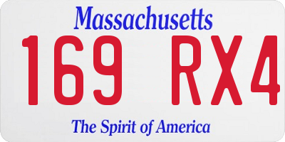 MA license plate 169RX4