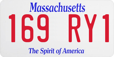 MA license plate 169RY1