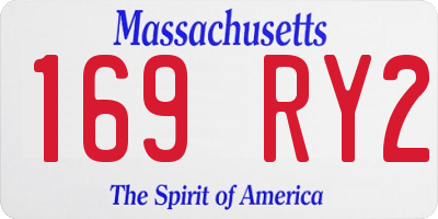 MA license plate 169RY2
