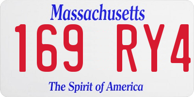 MA license plate 169RY4