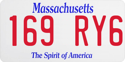 MA license plate 169RY6