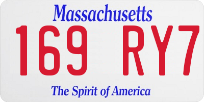 MA license plate 169RY7