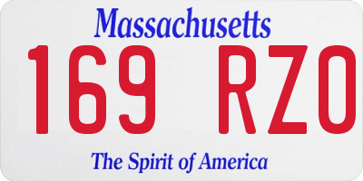MA license plate 169RZ0