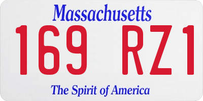 MA license plate 169RZ1