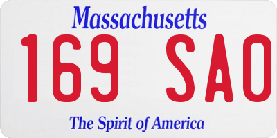 MA license plate 169SA0