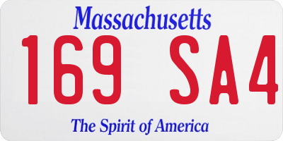 MA license plate 169SA4