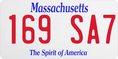 MA license plate 169SA7