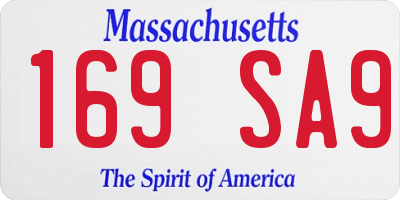 MA license plate 169SA9