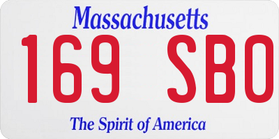 MA license plate 169SB0