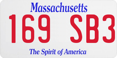 MA license plate 169SB3