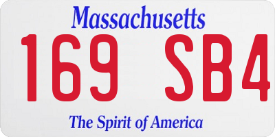 MA license plate 169SB4