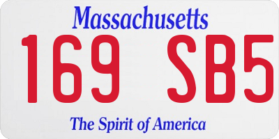 MA license plate 169SB5