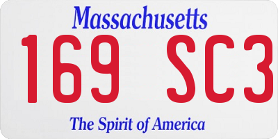 MA license plate 169SC3