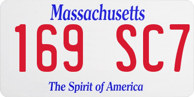 MA license plate 169SC7