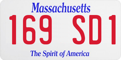 MA license plate 169SD1