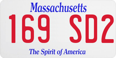 MA license plate 169SD2