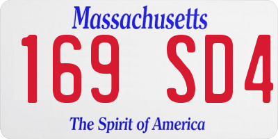 MA license plate 169SD4