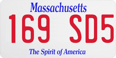 MA license plate 169SD5