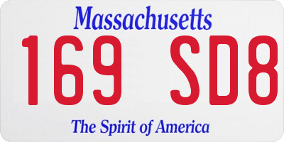 MA license plate 169SD8