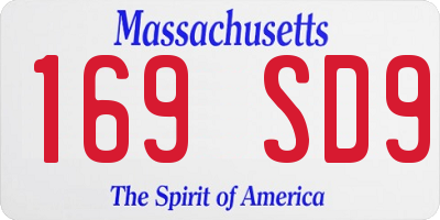 MA license plate 169SD9