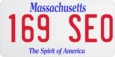 MA license plate 169SE0