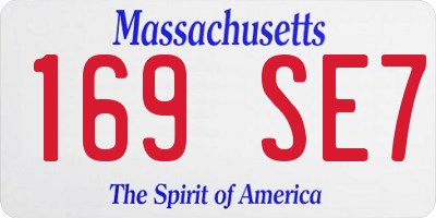 MA license plate 169SE7
