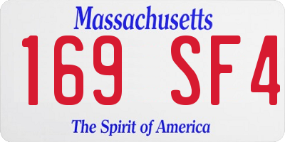 MA license plate 169SF4