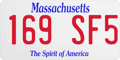 MA license plate 169SF5