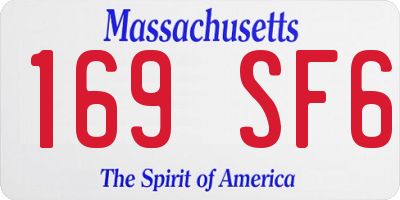 MA license plate 169SF6