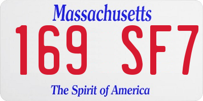 MA license plate 169SF7
