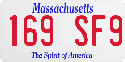 MA license plate 169SF9