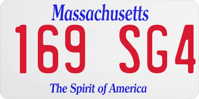 MA license plate 169SG4