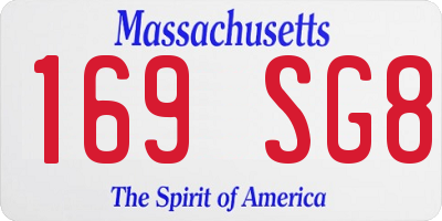 MA license plate 169SG8