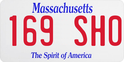 MA license plate 169SH0