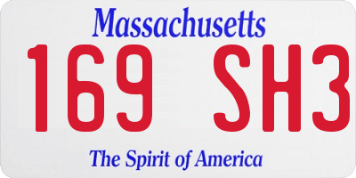 MA license plate 169SH3