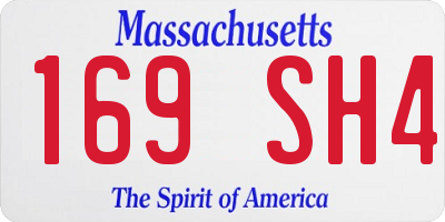 MA license plate 169SH4