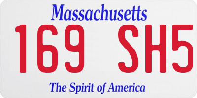 MA license plate 169SH5