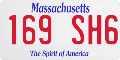 MA license plate 169SH6