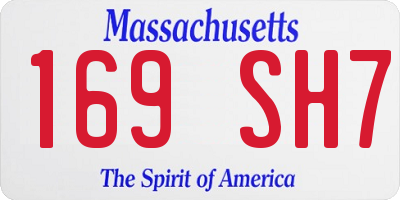 MA license plate 169SH7