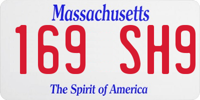 MA license plate 169SH9