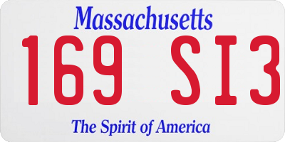 MA license plate 169SI3