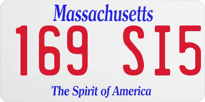 MA license plate 169SI5