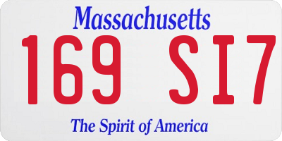 MA license plate 169SI7
