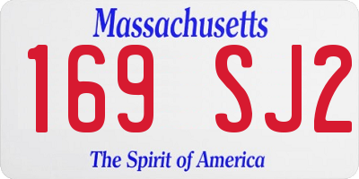 MA license plate 169SJ2